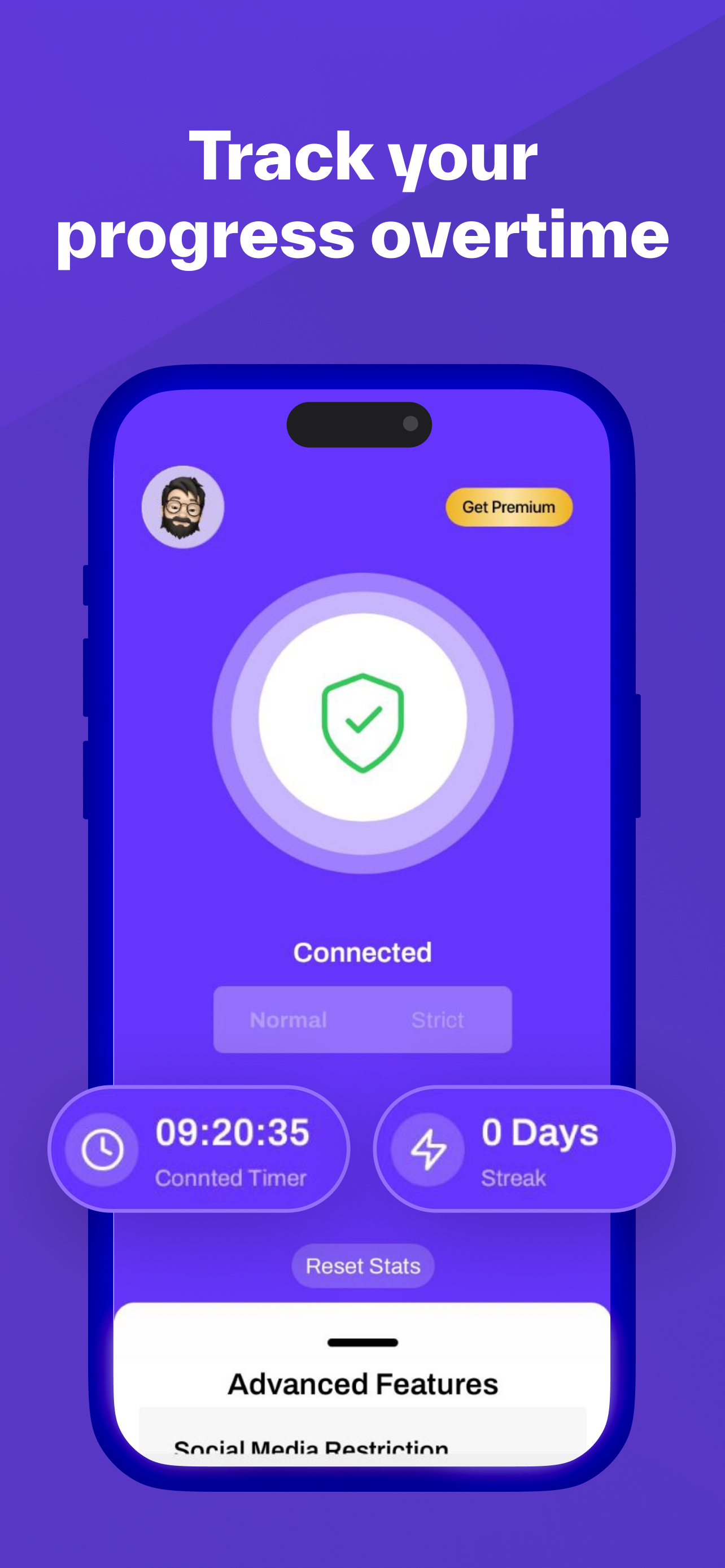 Screenshot of custom website blocking